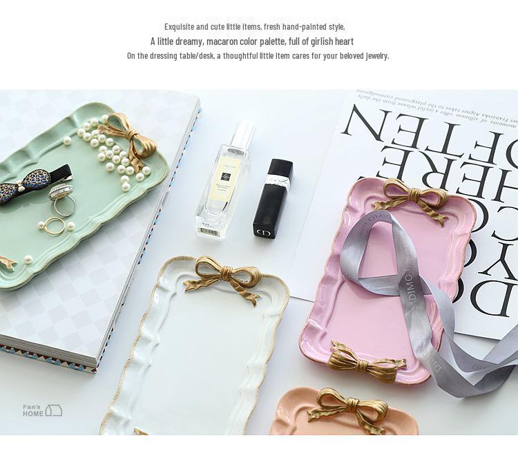 Bow-Shaped Creative Resin Jewelry and Dessert Tray