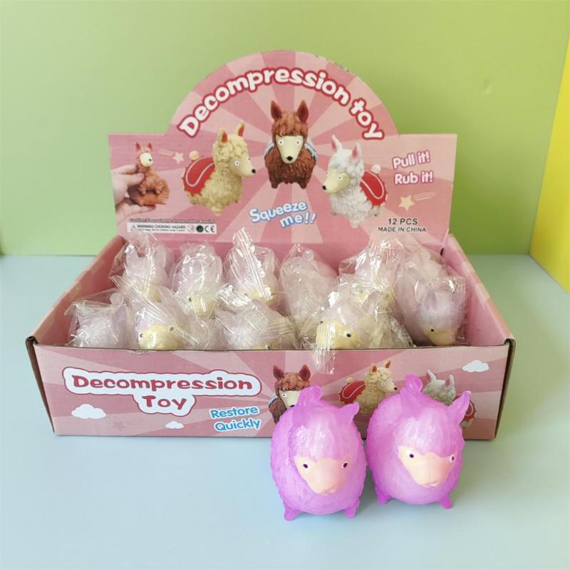 UV Activated Color Changing Alpaca Squeeze Toy Soft Squeezable Stress Relief Toy for Travel Entertainment Gift