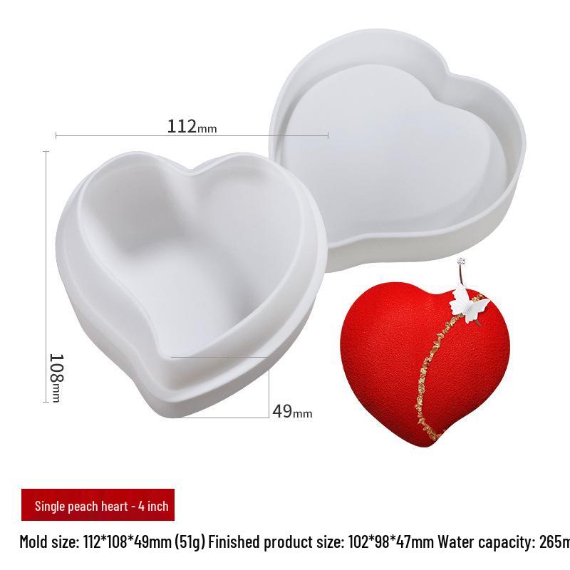 Sanshin Heart Silicone Mold for Mousse, Pastry, Chocolate, and Jelly Baking