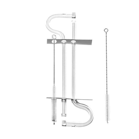 2Pcs Glass Drinking Straws with Anti-Wrinkle Glass Straws Cleaning Brush Reusable Curved Design Protects Lips Eco-Friendly