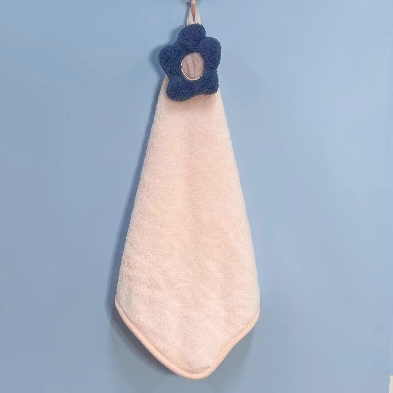 

Kitchen Cute Absorbent Household Hangable Bathroom Thickened Hand Towel розовый/белый