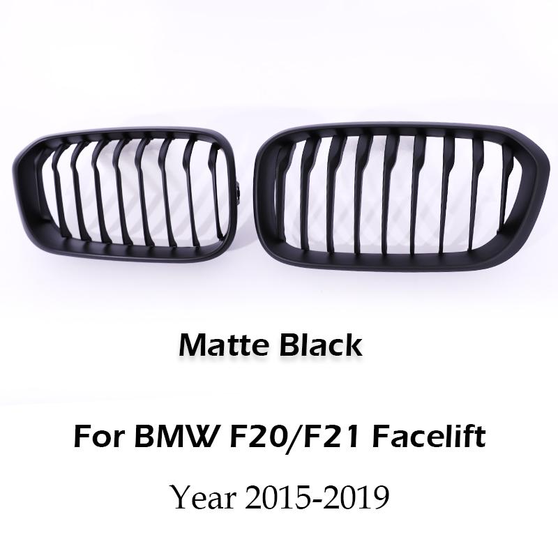 Single Slat Line Kidney Grille Gloss Matte Black Chrome M Grille For BMW 1 Series F20 F21 Facelift 2015-2019 118d 120i M135 QCYZR1
