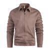 Original Design Suede Jackets for Men Sold Color Turn Down Collar Autumn Winter Coat Warm Windbreaker Slim Fit Zip Up Men's Jacket