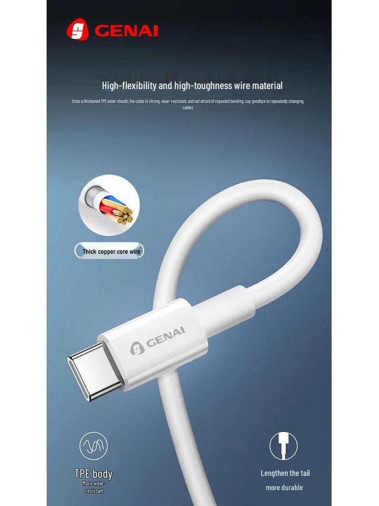 Ge Nai Q36 200W Smart Flash Charger TYPEC Set - 3C Certified