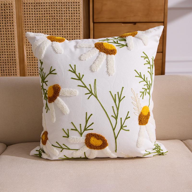 Embroidered Towel Cushion Pillow, Dropshipping, Ins-style Sofa Pillow, Home Bedside Cushion