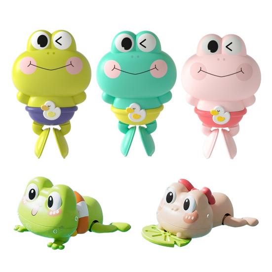 Wind-Up Frog Bath Toy Cute Swimming Frog Baby Bath Toy Kids Fun Water Play Toy for Bathroom Swimming Pool
