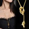 Trendy Long Gold Sweater Chain Necklace For Women Crafted From Durable Titanium Steel