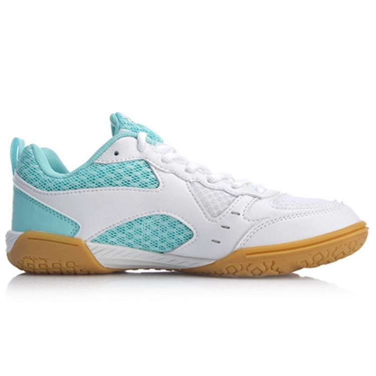 Li Ning Table Tennis Cushioning Slip Resistant Abrasion Resistant Low Top Training Shoes Unisex White Blue APTP002-2