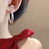 Super Flash Matte Plain Ring Earrings Light Luxury High-End Sense Simple Personality Earrings Fashionable Versatile Cold Feeling Earrings