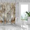 1PC 3D relief swan pattern printed shower curtain, with 12 hooks, suitable for bathroom showers, bathtub, home use