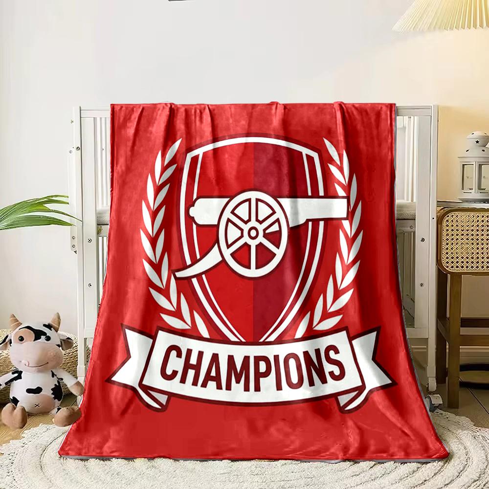 Red Champions Cannon Designed Flannel Blanket for Bedroom, Living Room, Sofa, and Nap