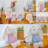 Plush Bunny Doll With Long Ears And Dress And Bow Designfor Kids Gift And Decoration