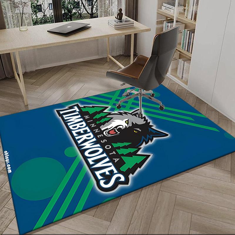 Timberwolves Logo  Carpet, Kitchen Rugs, Yoga Mat, Non-Slip Mats, Rug for Bathroom, Living Room Bedroom, Camping Rugs Christmas Gift