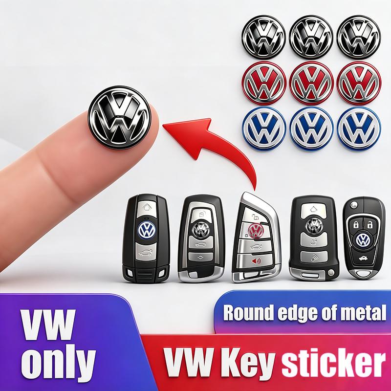 VW Valve Stems Caps 5/10Pcs Volkswagen Car Remote Key Logo Metal Emblem Stickers For VW GTI Scirocco Polo Golf Passat Tiguan T-ROC EQ1