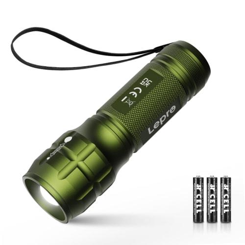 LED Flashlight, Handheld Flashlight with High-Brightness Chip, Adjustable Zoom, Lightweight, Compact, Battery-Operated, Includes AAA Batteries, Ideal