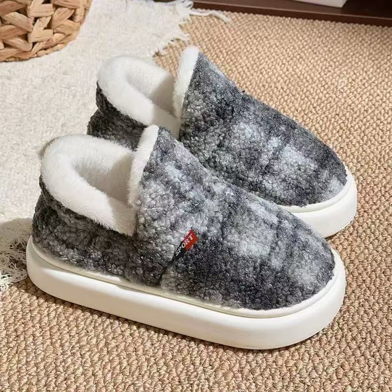 Fashion Couple Cotton Shoes Autumn Winter New Thicken Warm Comfortable Women's Home Slippers Fashion Outdoor Non Slip Men's Casual Shoes