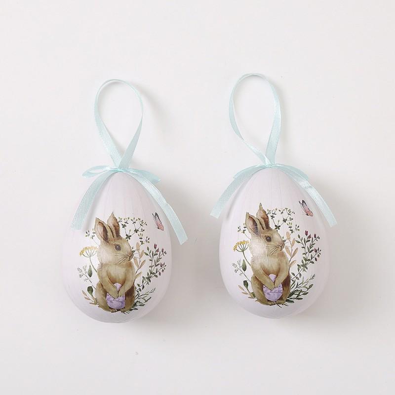 Easter Decorations Easter Bunny Egg Pendant Rabbits Egg Ornament Party Favors Desk Accessories Easter Party Supplies