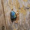 High-quality elongated stone Bohemian simple fashion pendant necklace European, American, Japanese and Korean popular jewelry natural stone jewelry