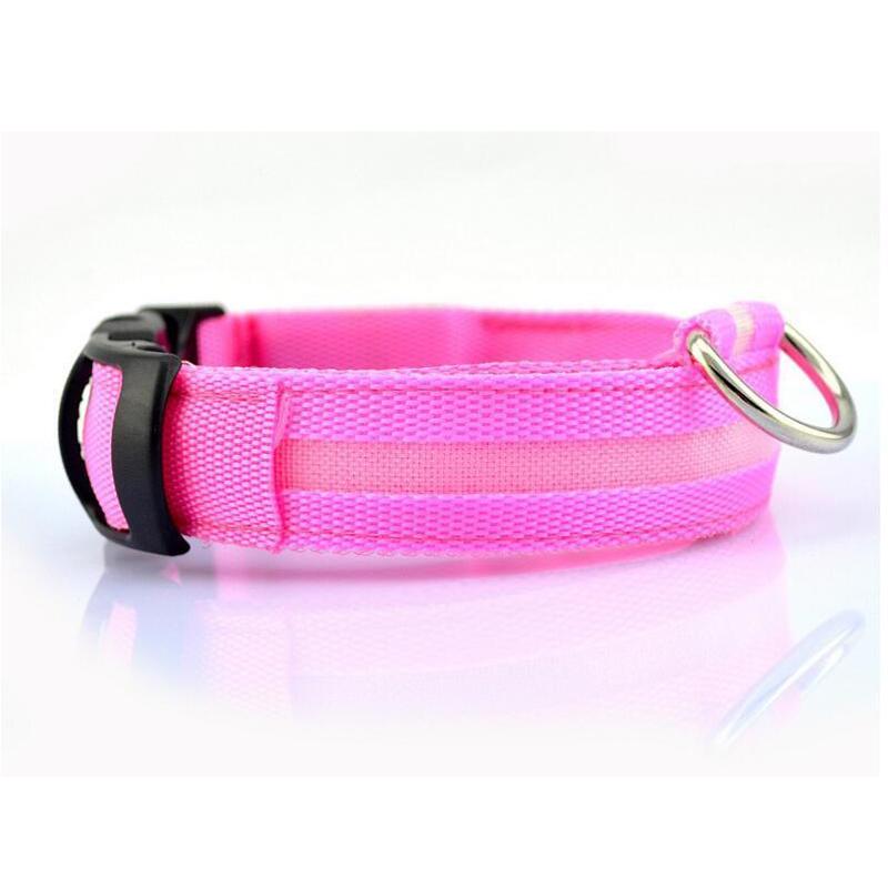 Naylon Led Pet köpek tasması Gece Güvenliği Yanıp Sönen Glow Köpek Tasma Köpekler Aydınlık Floresan Yaka