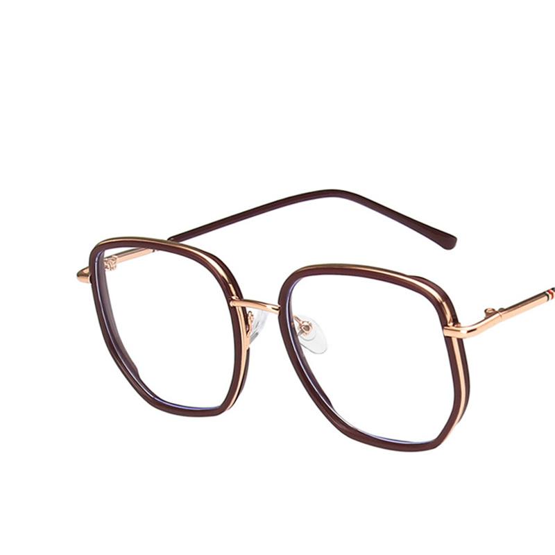 Retro Square Glasses Women Irregular Frame Anti Blue Light Computer Eyewear Fashion Female Myopia Eyeglasses