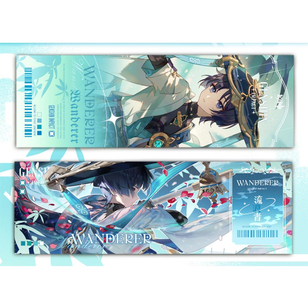Genshin Impact Collection Karty Hry Záložka Furina Neuvillette Wriothesley Laser Oboustranná vstupenka Anime Tarotová karta Dárek