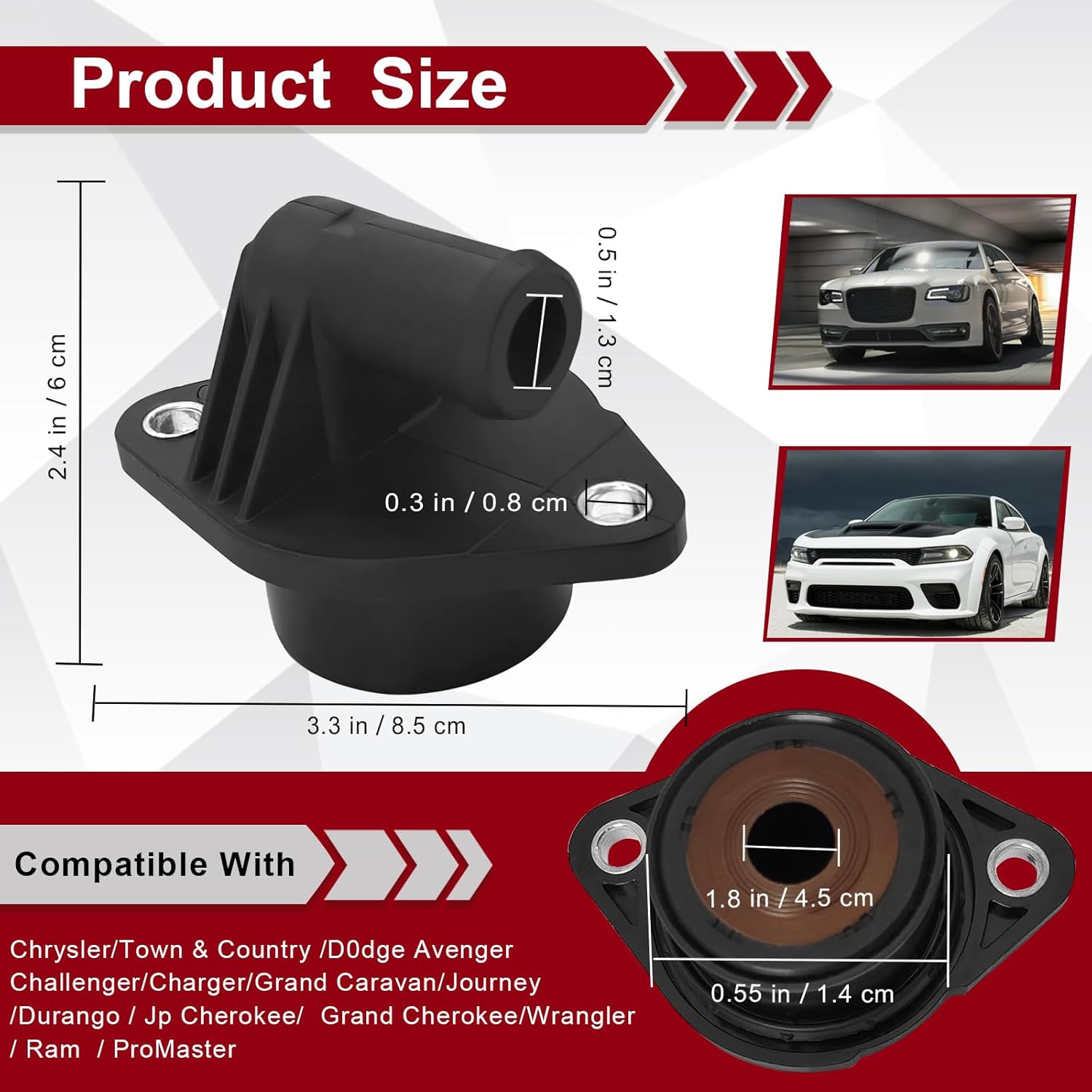 

Replace OE# 68083202AC 68083202AB, PCV Valve Positive Crankcase Ventilation, Compatible with 2011-2021 Chrysler 200 300 Town & Country, D0dge Avenger