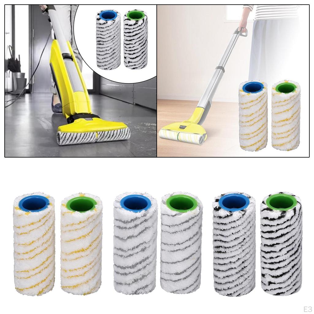 2 Pieces Hard Floor Cleaner Roller Replacement Rollers Replaces Spare Parts Soft Microfiber