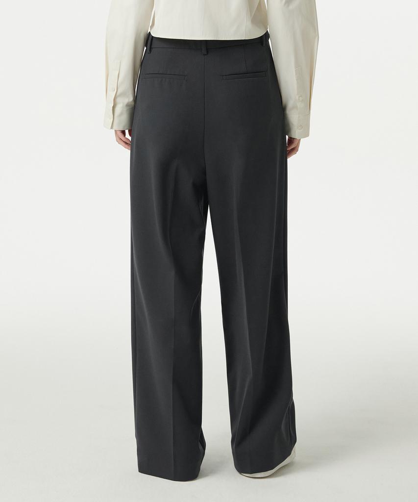 MUSINSA STANDARD WOMAN Women'S Lightweight High-Waisted Wide Hidden Banding Slacks [Gray]