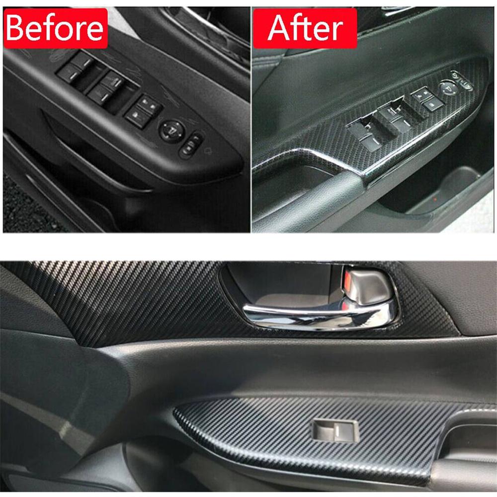 5D Carbon Fiber Look Interior Accessories Whole Kit Cover For Honda Accord 2013-2017