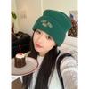 Fashionable Knitted Hat Autumn and Winter Style Thickened Warm Big Head Circumference Showing Face Small Wool Hat Pullover Ear Protection