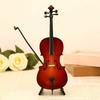 2-Piece Set Wooden Mini Violin  Cello Model Violin Instrument Model Gifts Home Ornaments