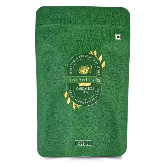 

Tea and Twigs Cardamom Tea - 200 gm | Elaichi Tea | Premium Indian Chai with CTC Black Tea And Real Cardamom | Assam & Dooars 200GM