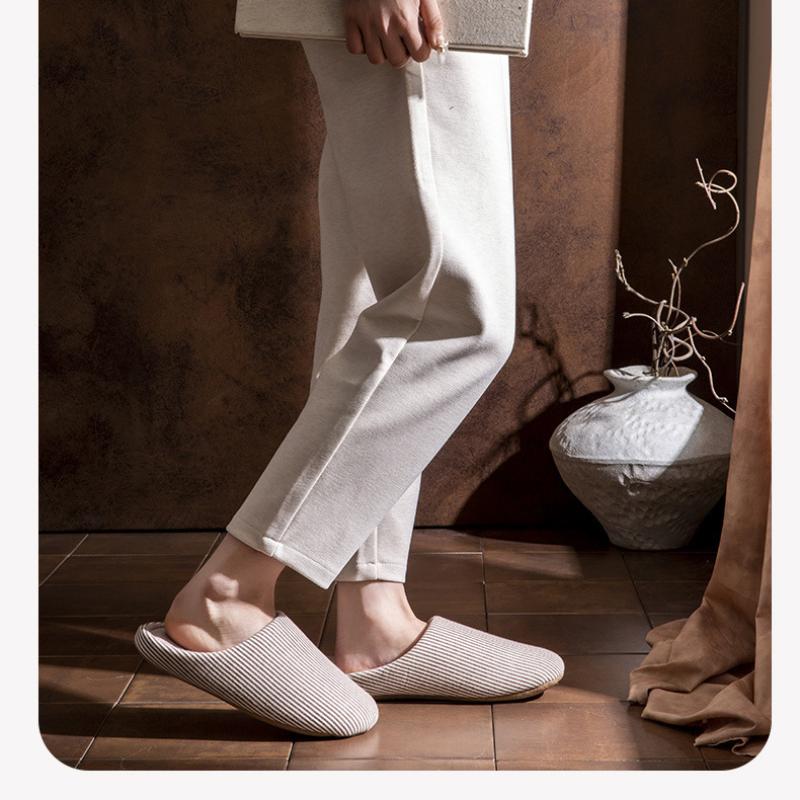 All Seasons Unisex Home Slippers Faux Suede Chunky Soft Bottom Non-slip Thermal Slippers Household Plush Silent Bedroom Slippers