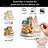 Double Sided Acrylic Ornaments Christmas Theme 2D Ornament, Double-sided Holiday Decoration, Festive Room Decor Stable Base Religious Ornament
