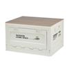 Folding Camping Storage Box with Wooden Lid - Outdoor Picnic & Car Trunk Organizer