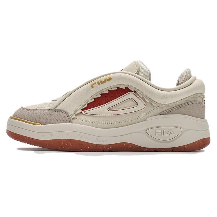 New FILA MIX 2 Abrasion Resistant Low Top Skateboard Shoes Men's Beige Red F12M412203FAM