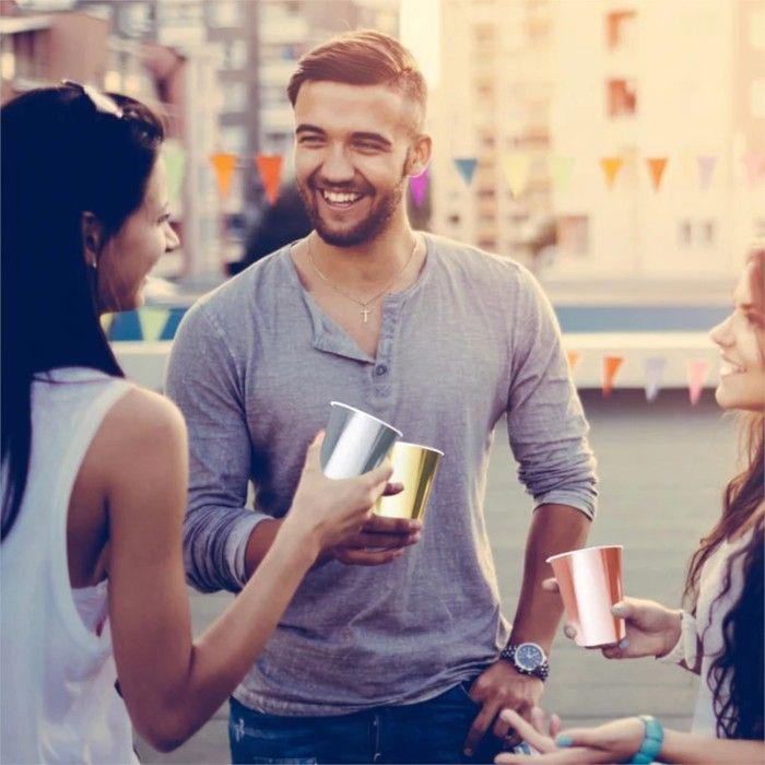 20 gobelets américain carton 53cl or