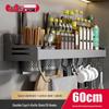 Danle No-Punch Wall-Mounted Kitchen Storage Shelf with Knife Holder