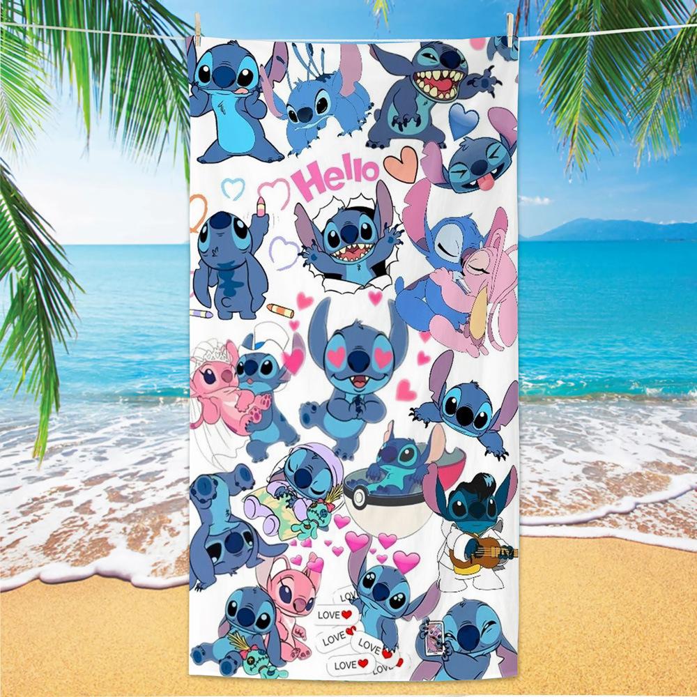 American Cartoon Figure Print Thick Microfiber Beach Towel Quick Dry Bath Blanket For Kids