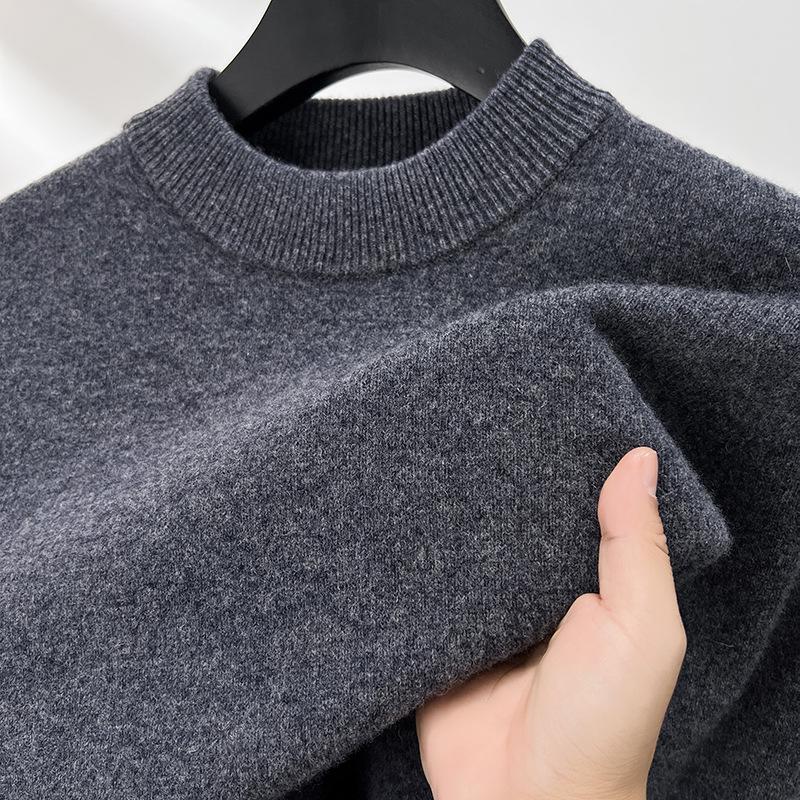Men's Winter Australian Wool Half-High Collar Sweater – 100% Pure Wool, Thick and Warm.