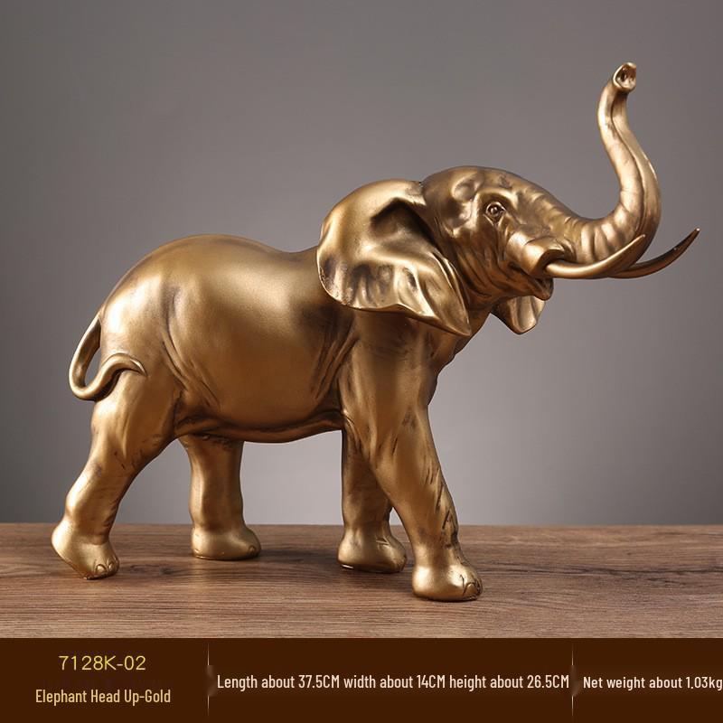 Golden Light Luxury Resin Handicrafts Collection: Ornaments for Office, Living Room, Wine & TV Cabinets