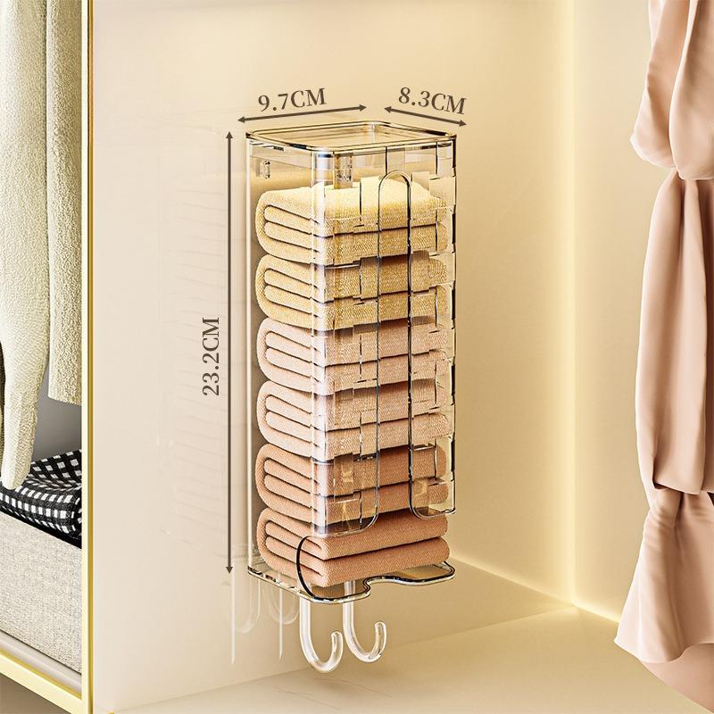 Домашний ящик для хранения носков, настенный, пылезащитный, очень большой и плотный, подходит для чулок и нижнего белья, не требует сверления