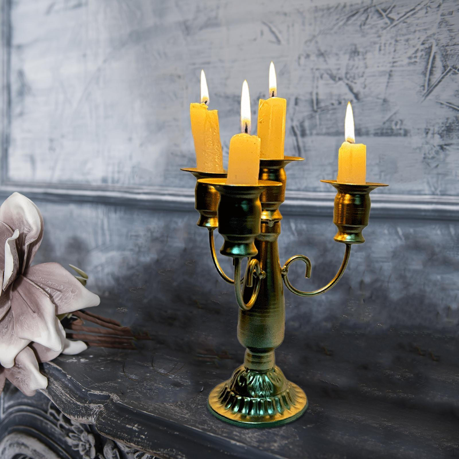 

4 Candle Metal Candelabra Candlestick Holder Fine Craftsmanship Taper for Living Room