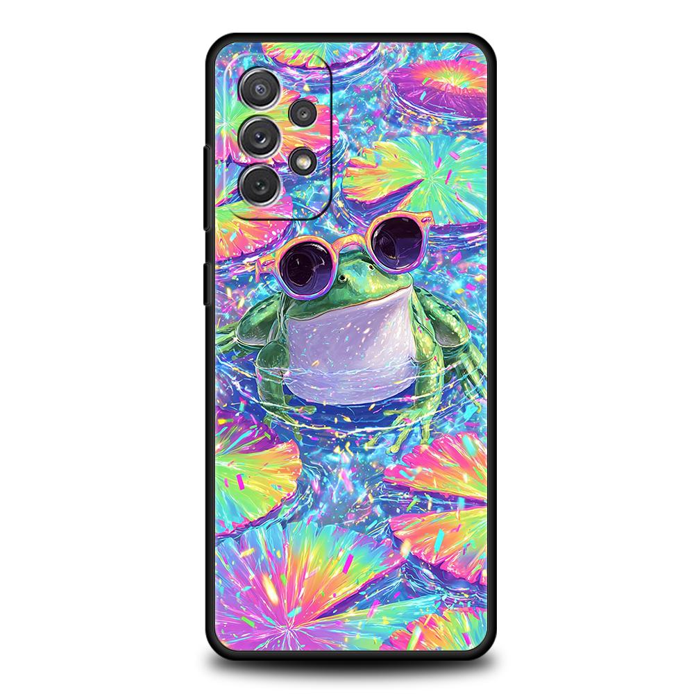 

Phone Case for Samsung Galaxy A55 A53 A52 A52S A51 A41 A35 A32 A25 A23 A15 A13 A71 A72 5G Soft TPU Shell Realitic Frog Print Bag Samsung A13 5G