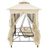 Belvédère convertible - vidaXL - Blanc crème - 2 personnes - Auvent - Rideaux fermés