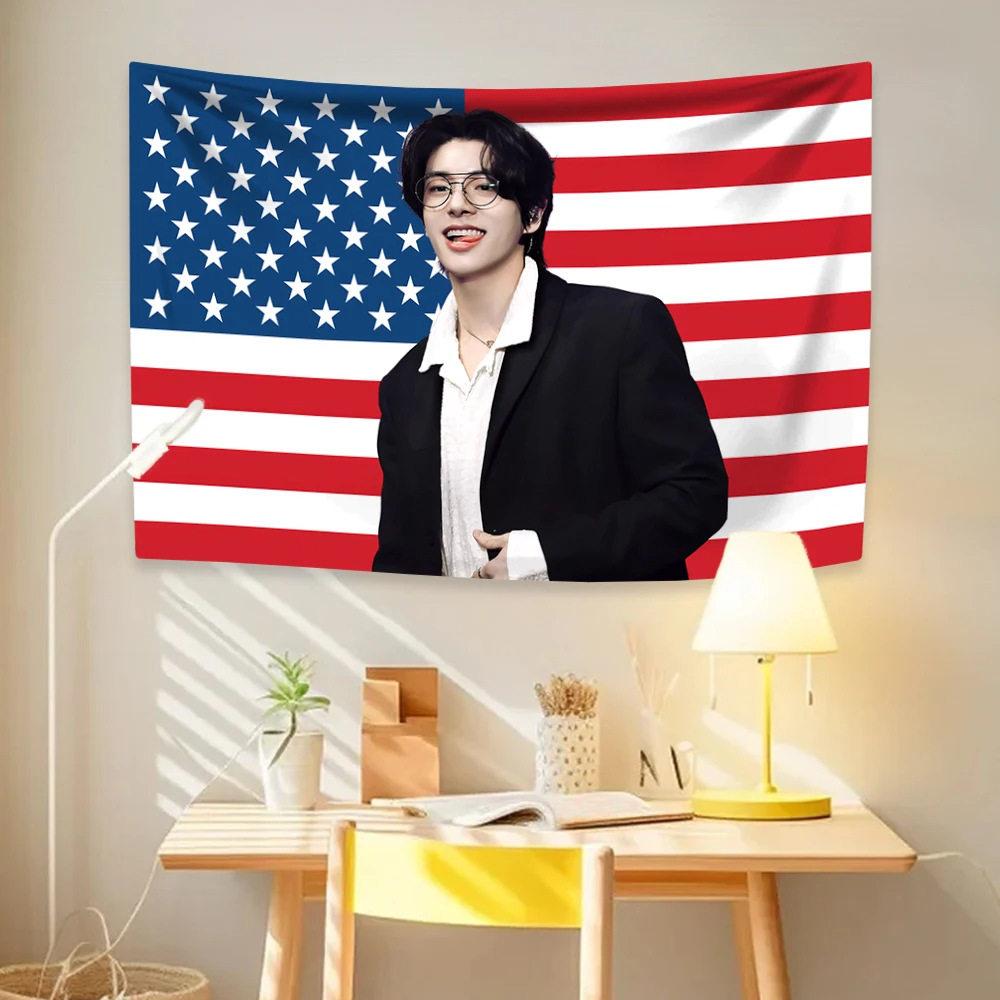 Kpop Idol Jake Flag Tapestry Art Poster Wall Hanging Home Bedroom Decor