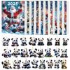 Christmas Panda Themed Advent Calendar Gift Set With 24 Acrylic Pieces For Celebrations