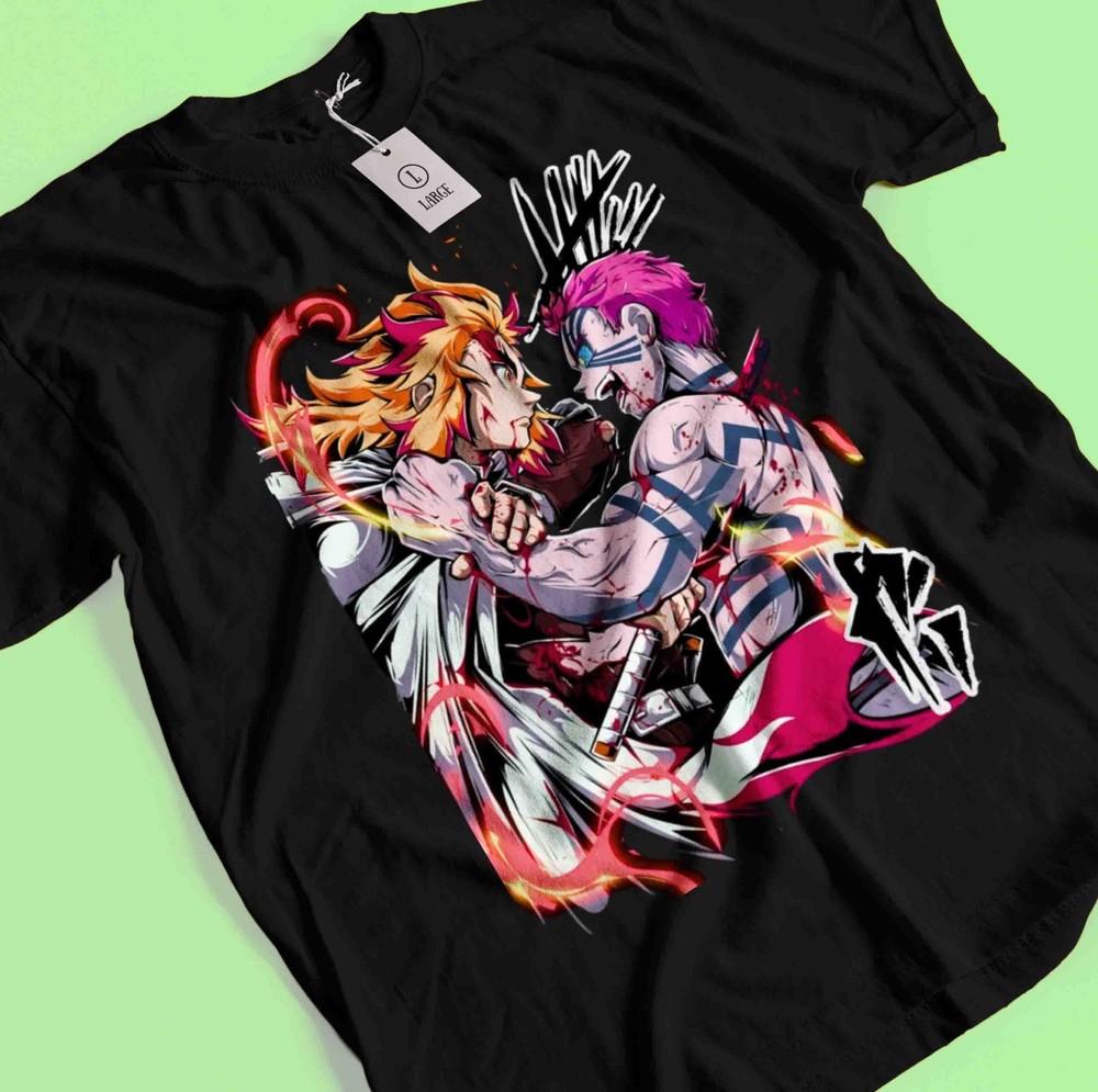 

Demon Slayer Shirt Akaza vs Rengoku Tshirt Zenitsu T-Shirt Muzan Tanjiro Doma XL