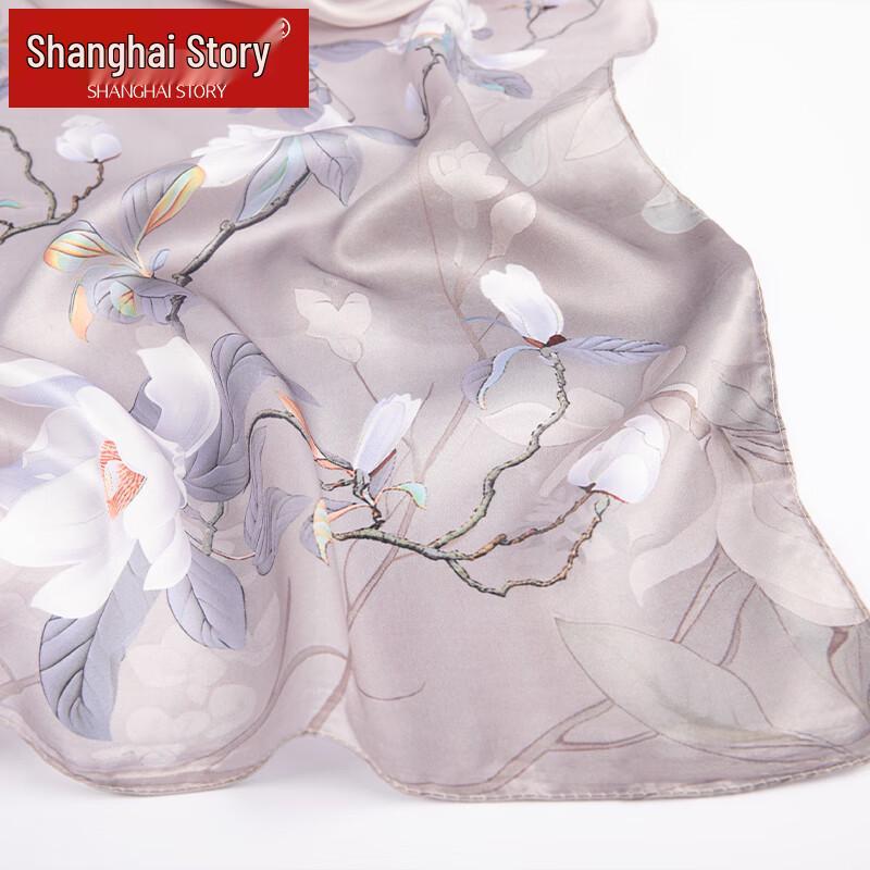 Shanghai Story Women's Floral Mulberry Silk Scarf