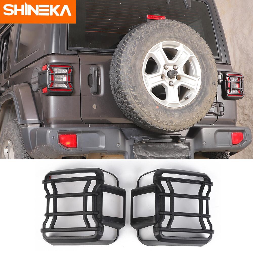 2Pcs Black Taillight Cover Rear Lamp Guard For Jeep Wrangler JL 2018+ LED Light